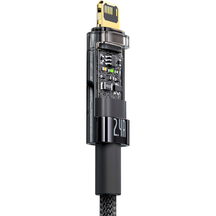 Кабель BASEUS Explorer Series Auto Power-Off Fast Charging Data Cable USB to IP 2.4A 1м Black (CATS000401)