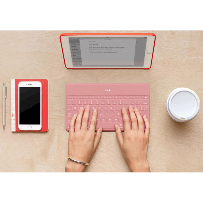 Клавіатура бездротова LOGITECH Keys-to-Go Bluetooth Portable UA Blush Pink (920-010059)