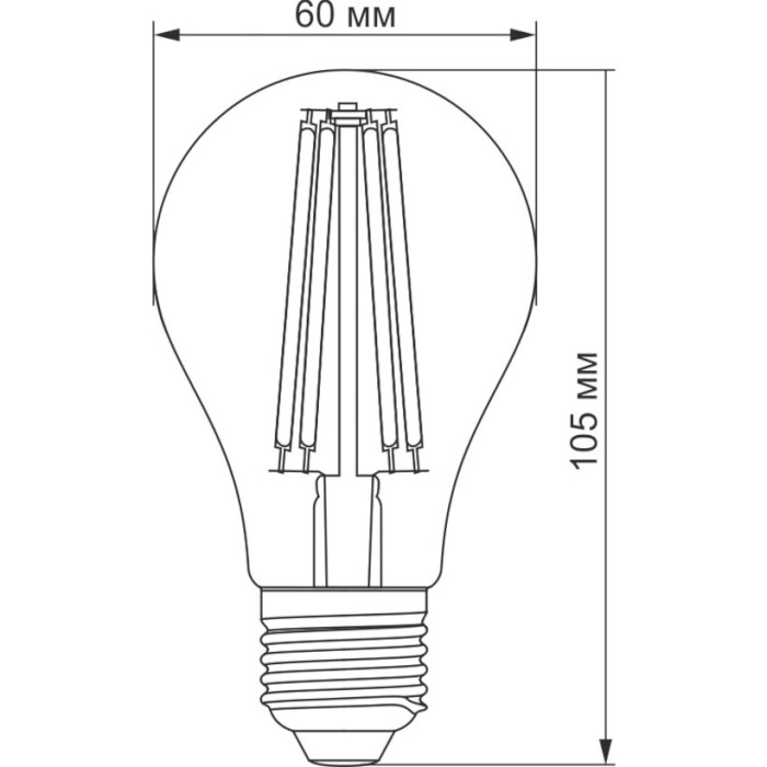 Лампочка LED TITANUM Filament A60 E27 7W 2200K 220V (TLFA6007272A)