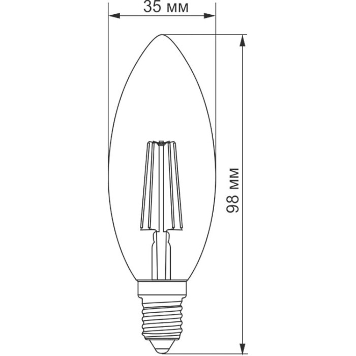 Лампочка LED TITANUM Filament B37 E14 4W 2200K 220V (TLFC3704142A)