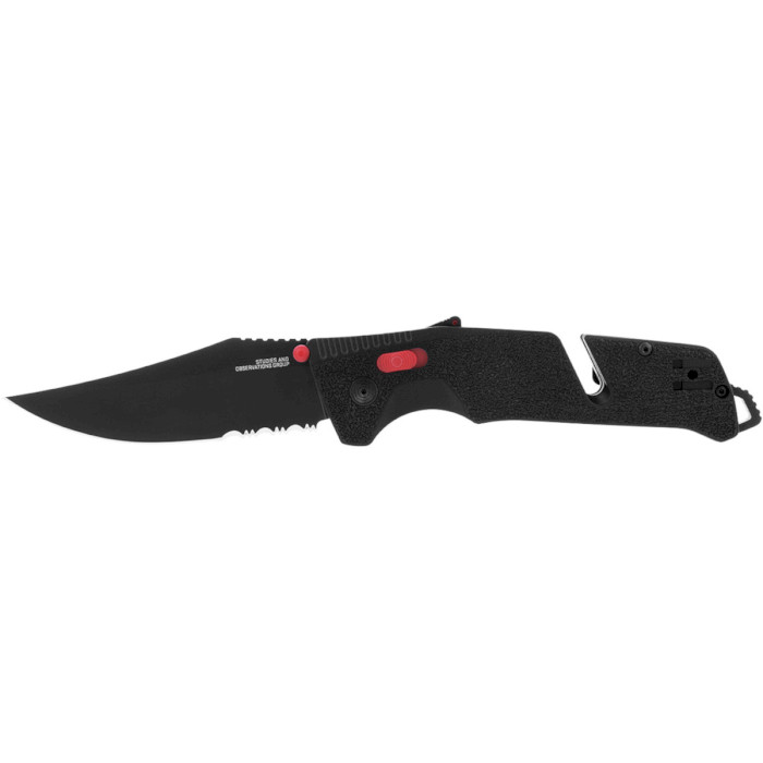 Ніж SOG Trident AT Partially Serrated Black/Red (11-12-02-41)