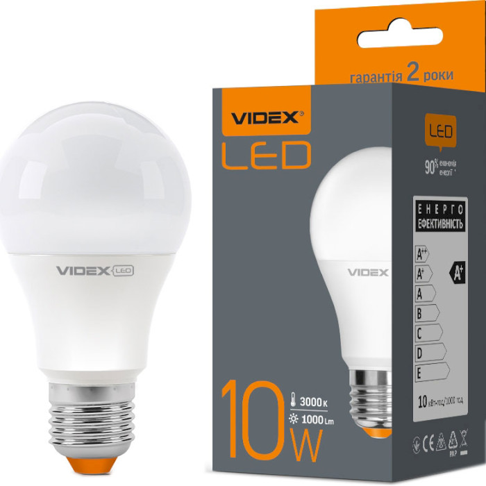 Лампочка LED VIDEX A60 E27 10W 3000K 220V (VL-A60E-10273)