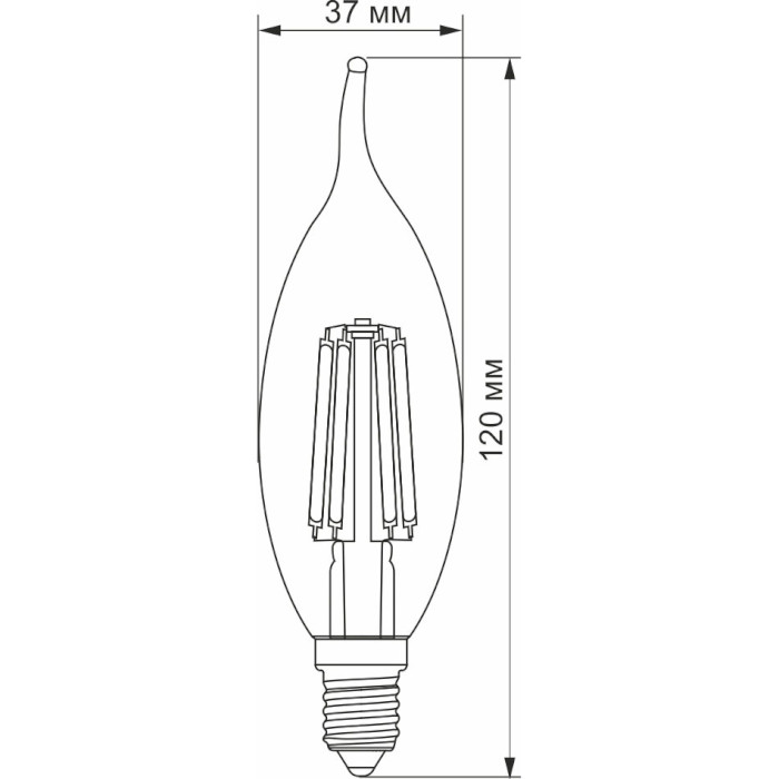 Лампочка LED VIDEX C37 E14 6W 4100K 220V (VL-C37FT-06144)