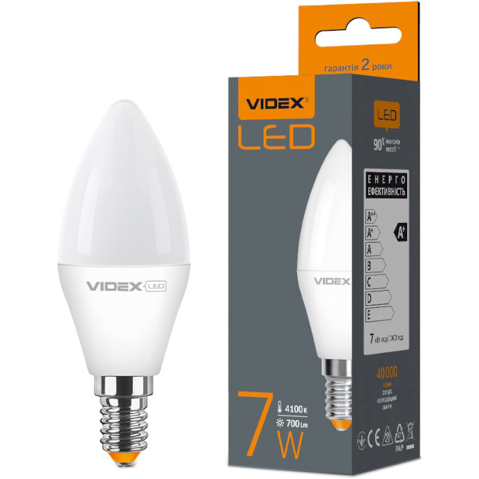 Лампочка LED VIDEX C37 E14 7W 4100K 220V (VL-C37E-07144)