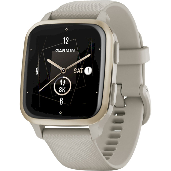 Смарт-годинник GARMIN Venu Sq 2 Music 40mm Cream Gold Aluminum Bezel with French Gray Case and Silicone Band (010-02700-82)