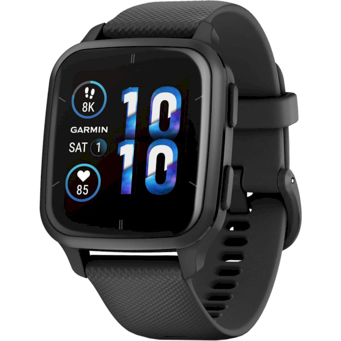 Смарт-годинник GARMIN Venu Sq 2 Music 40mm Slate Aluminum Bezel with Black Case and Silicone Band (010-02700-00/80)