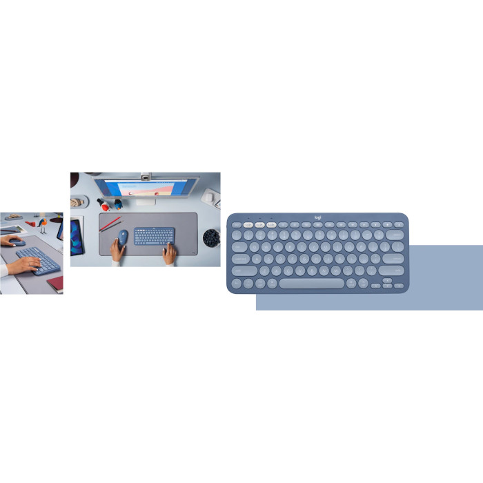 Клавіатура бездротова LOGITECH K380 for Mac Multi-Device Bluetooth UA Blueberry (920-011180)
