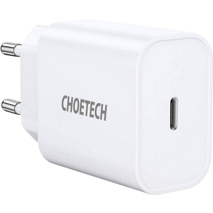 Зарядний пристрій CHOETECH Q5004 20W USB-C PD Wall Charger White