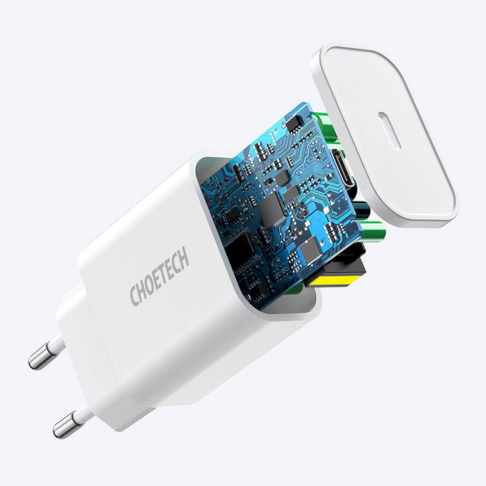 Зарядний пристрій CHOETECH Q5004 20W USB-C PD Wall Charger White