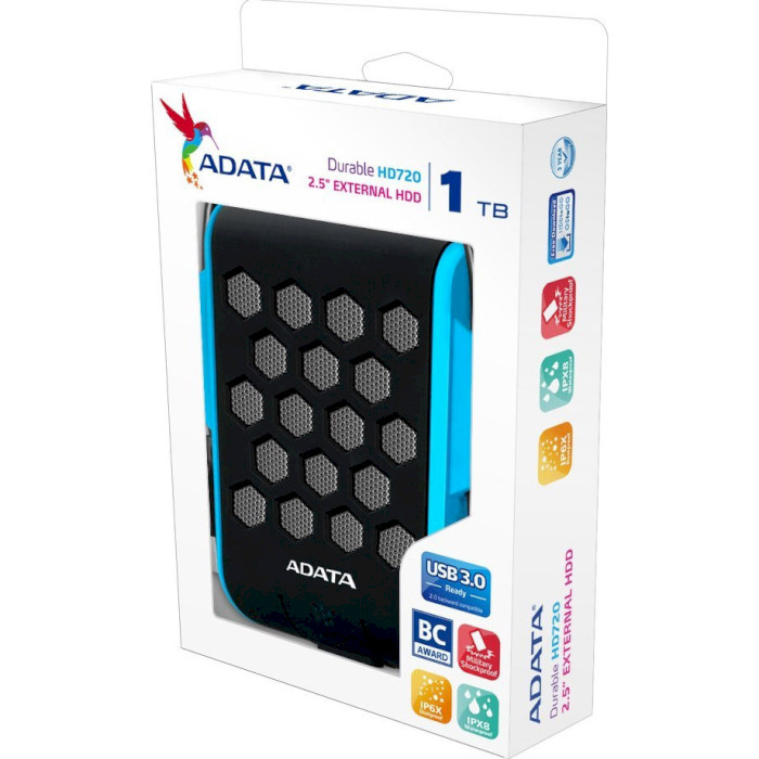 Портативный жёсткий диск ADATA HD720 1TB USB3.2 Blue (AHD720-1TU31-CBL)