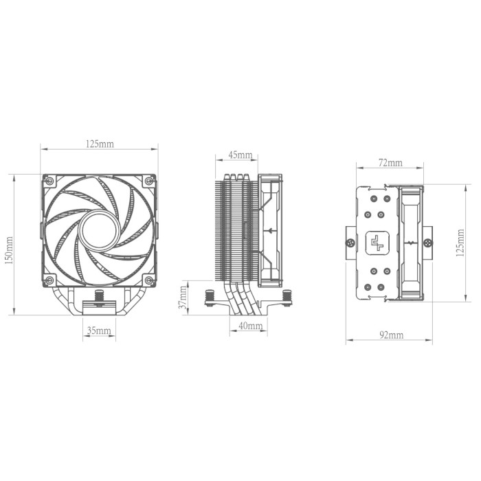 Кулер для процессора DEEPCOOL AG400 BK ARGB (R-AG400-BKANMC-G-2)