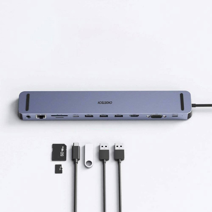 Порт-реплікатор CHOETECH M20 11-in-1 USB-C PD 100W Hub Adapter (HUB-M20)