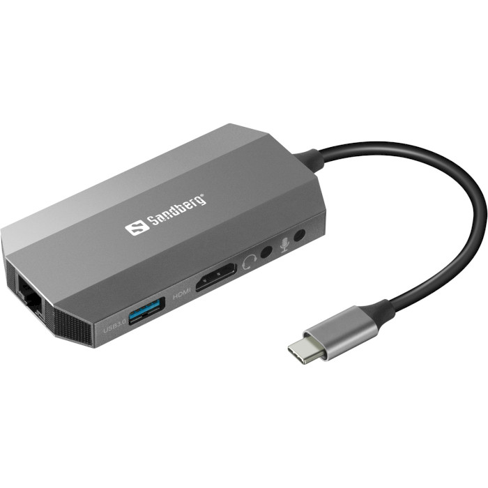 Порт-реплікатор SANDBERG USB-C 6-in-1 Travel Dock (136-33)