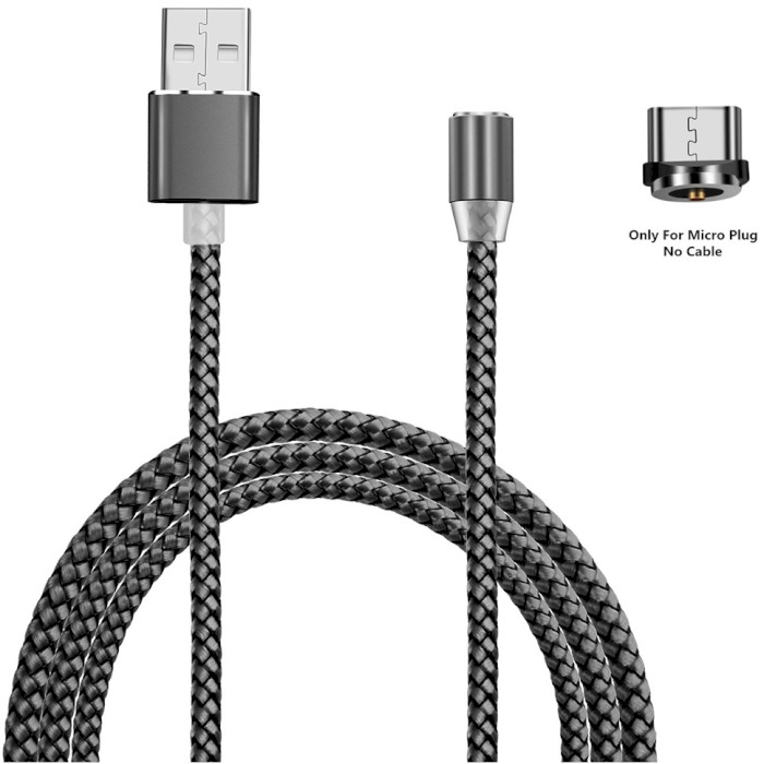 Кабель XOKO SC-355m USB 2.0 AM to Micro-USB Magneto 1.2м Gray (SC-355M MGNT-GR)