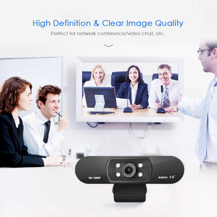 Веб-камера DYNAMODE Ashu H701 2Mp Full HD 1080p Black