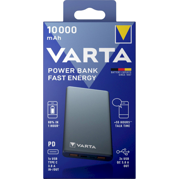 Повербанк VARTA Fast Energy 10000mAh Gray (57981101111)