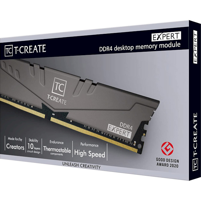 Модуль пам'яті TEAM T-Create Expert Titanium Gray DDR4 3200MHz 16GB Kit 2x8GB (TTCED416G3200HC16FDC01)