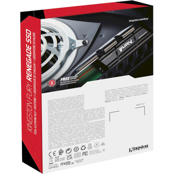 SSD диск KINGSTON FURY Renegade w/heatsink 4TB M.2 NVMe (SFYRDK/4000G)