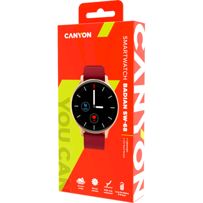 Смарт-часы CANYON SW-68 Badian Red (CNS-SW68RR)