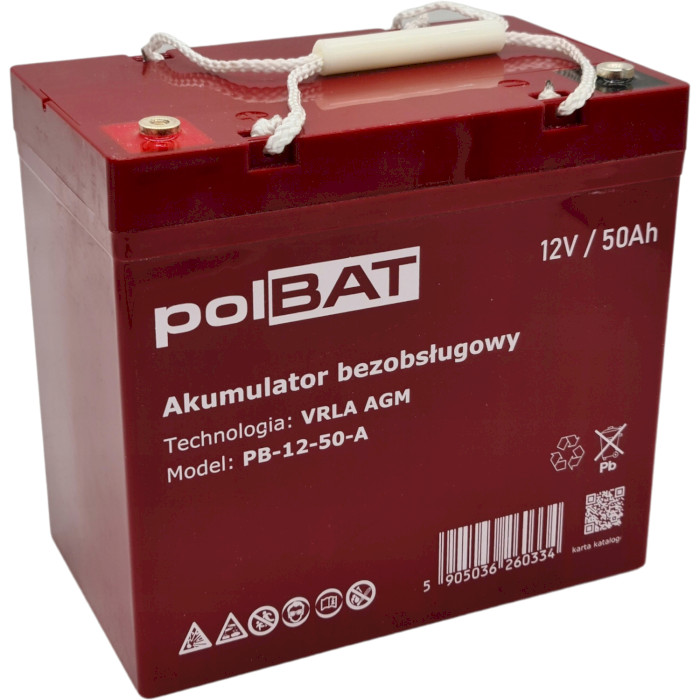 Акумуляторна батарея POLBAT PB-12-50-A (12В, 50Агод)