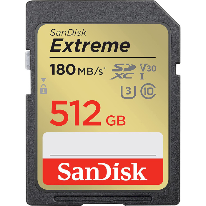 Карта памяти SANDISK SDXC Extreme 512GB UHS-I U3 V30 Class 10 (SDSDXVV-512G-GNCIN)