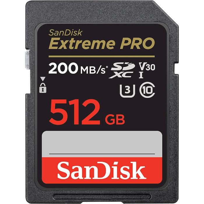 Карта пам'яті SANDISK SDXC Extreme Pro 512GB UHS-I U3 V30 Class 10 (SDSDXXD-512G-GN4IN)
