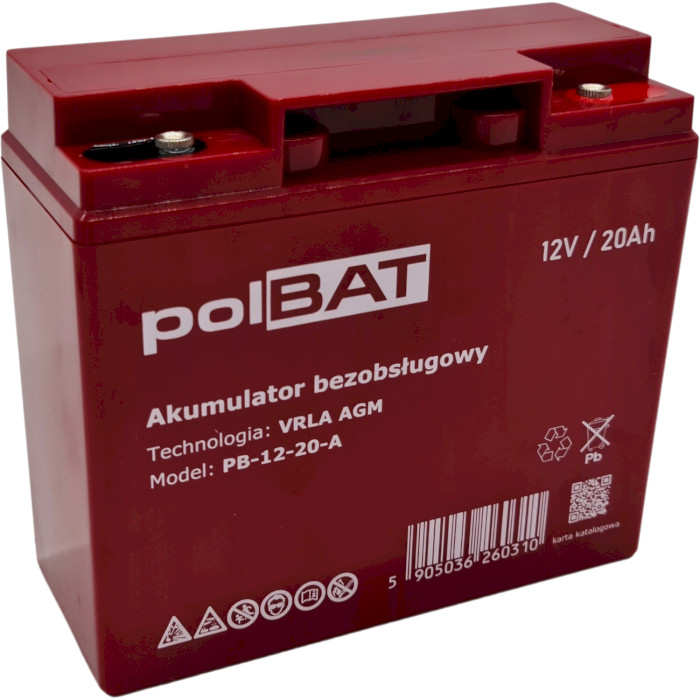 Аккумуляторная батарея POLBAT PB-12-12-A (12В, 12Ач)
