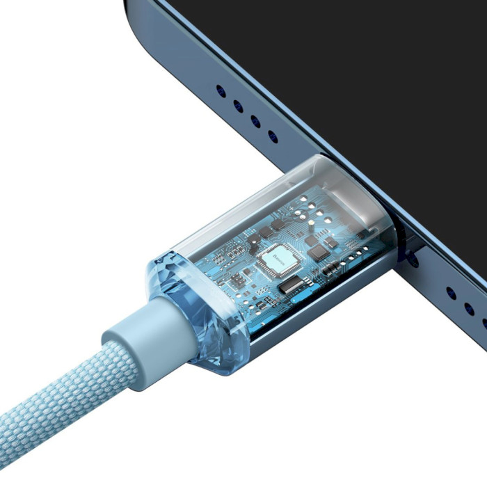 Кабель BASEUS Crystal Shine Series Fast Charging Data Cable Type-C to iP 20W 1.2м Sky Blue (CAJY001303)