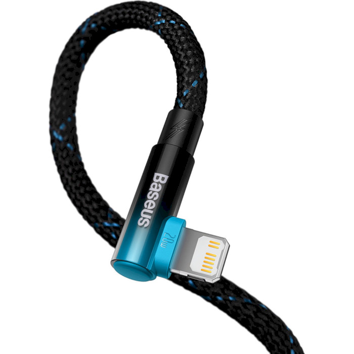 Кабель BASEUS MVP 2 Elbow-shaped Fast Charging Data Cable Type-C to iP 20W 1м Black/Blue (CAVP000221)