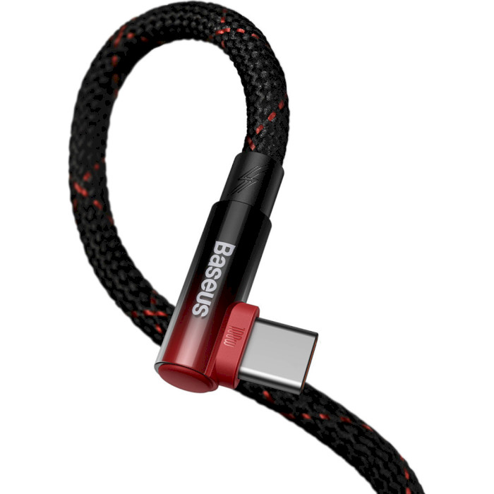 Кабель BASEUS MVP 2 Elbow-shaped Fast Charging Data Cable Type-C to Type-C 100W 2м Black/Red (CAVP000720)