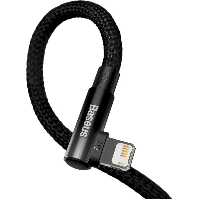Кабель BASEUS MVP 2 Elbow-shaped Fast Charging Data Cable USB to iP 2.4A 2м Black (CAVP000101)