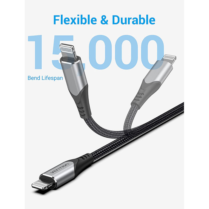 Кабель VENTION PD Fast Charging Cable Type-C to Lightning 1м Gray (TACHF)