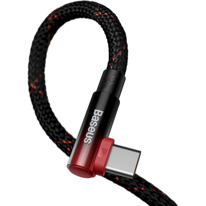 Кабель BASEUS MVP 2 Elbow-shaped Fast Charging Data Cable USB to Type-C 100W 1м Black/Red (CAVP000420)