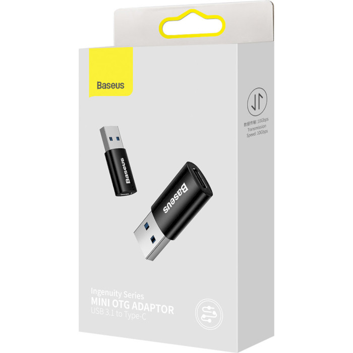 Адаптер OTG BASEUS Ingenuity Series Mini OTG Adaptor USB 3.1 to Type-C Black (ZJJQ000101)