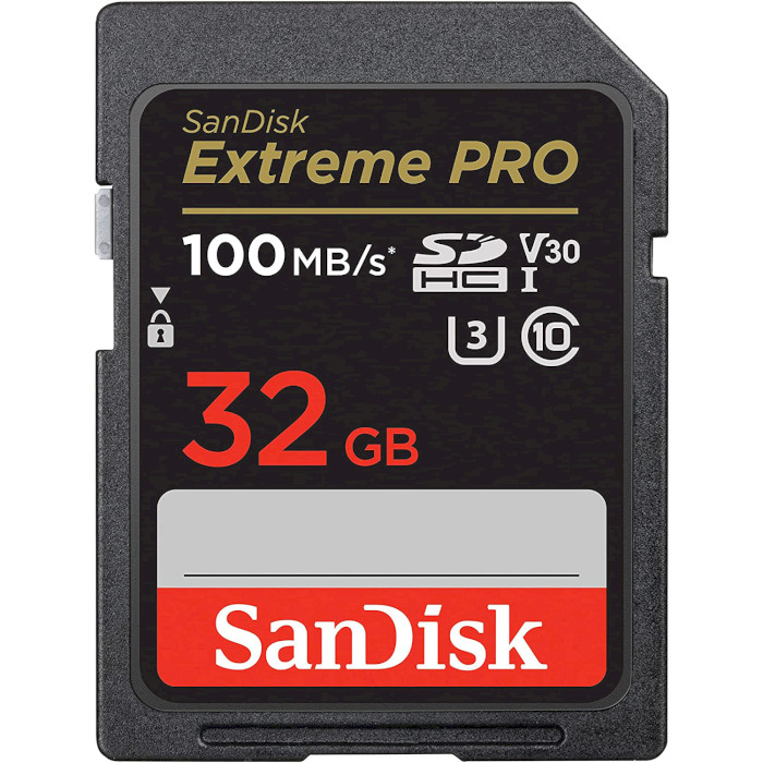 Карта пам'яті SANDISK SDHC Extreme Pro 32GB UHS-I U3 V30 Class 10 (SDSDXXO-032G-GN4IN)