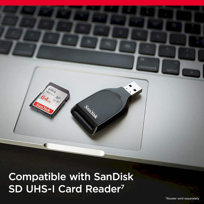 Карта памяти SANDISK SDXC Ultra 64GB UHS-I Class 10 (SDSDUNB-064G-GN6IN)