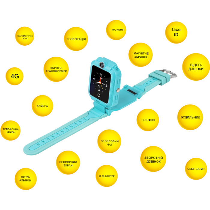 Дитячий смарт-годинник AURA A4 4G Wi-Fi Green