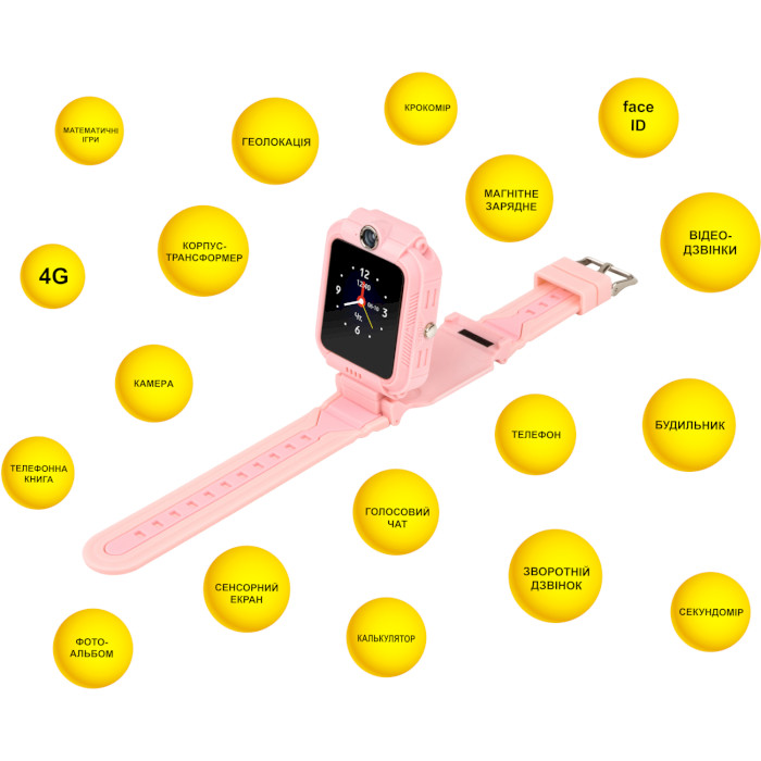 Дитячий смарт-годинник AURA A4 4G Wi-Fi Pink