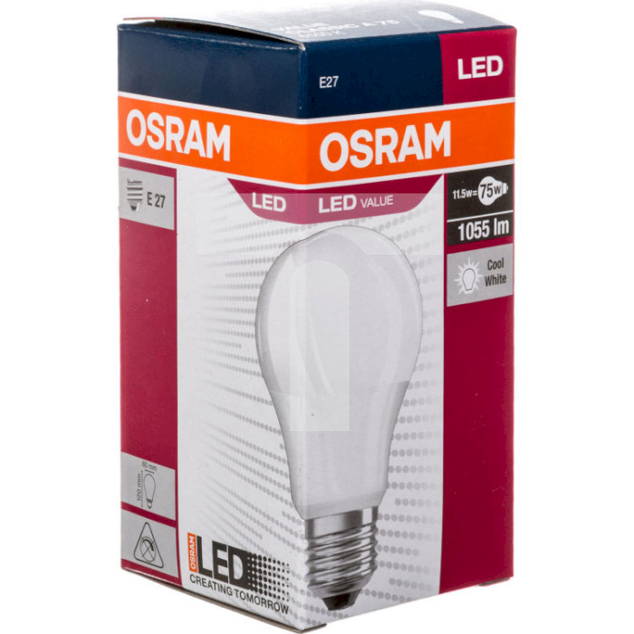 Лампочка LED OSRAM LED Value A60 E27 11.5W 6500K 220V (4052899971035)