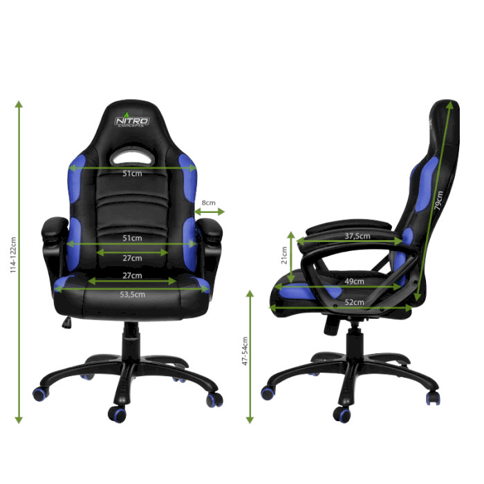 Кресло геймерское GAMEMAX GCR07 - Nitro Concepts Blue