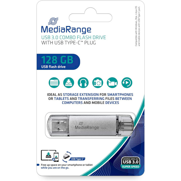 Флэшка MEDIARANGE Slide 128GB (MR938)