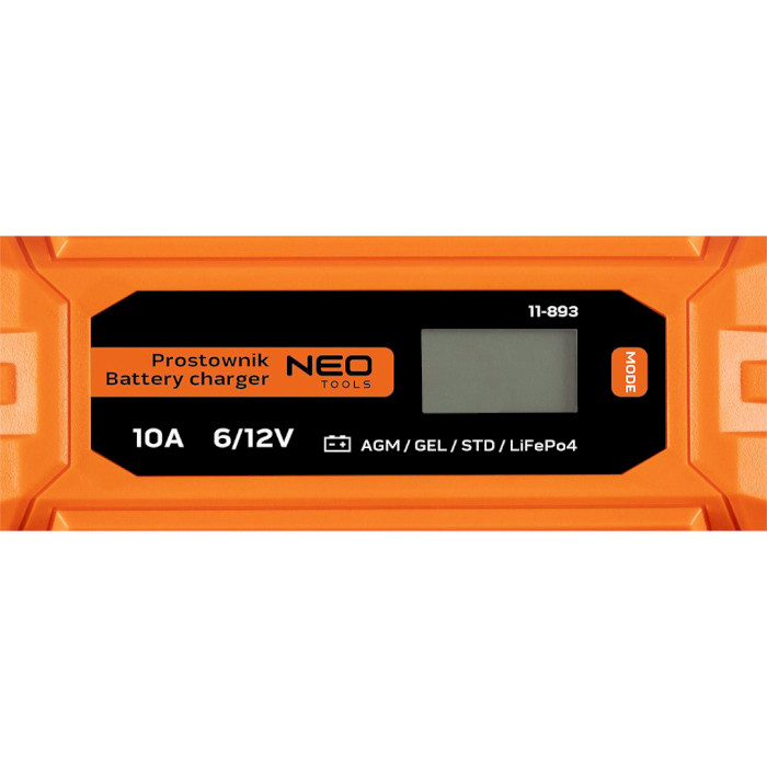 Зарядний пристрій для АКБ NEO TOOLS LiFePO4/GEL/AGM/SLA 6V/12V 10A 160W
