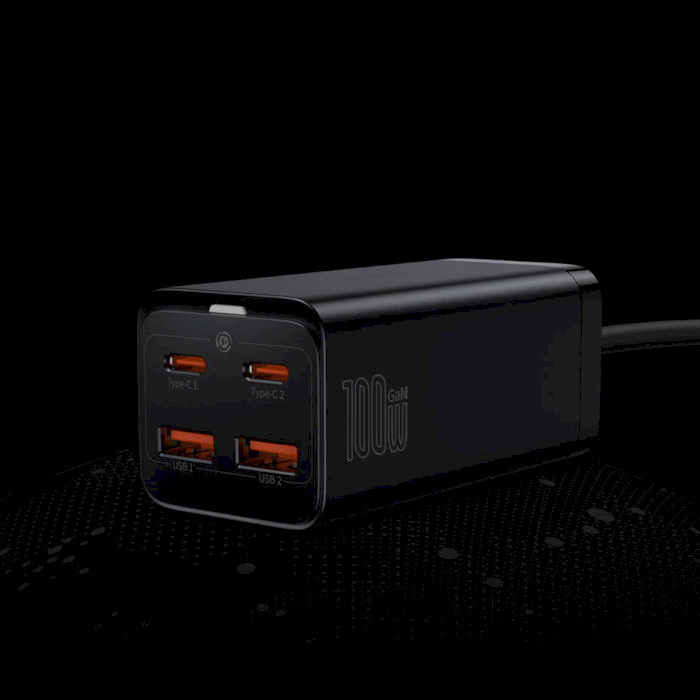 Зарядное устройство BASEUS GaN3 Pro Desktop Fast Charger 2C+2U 100W Black w/Type-C to Type-C cable (CCGP000101)