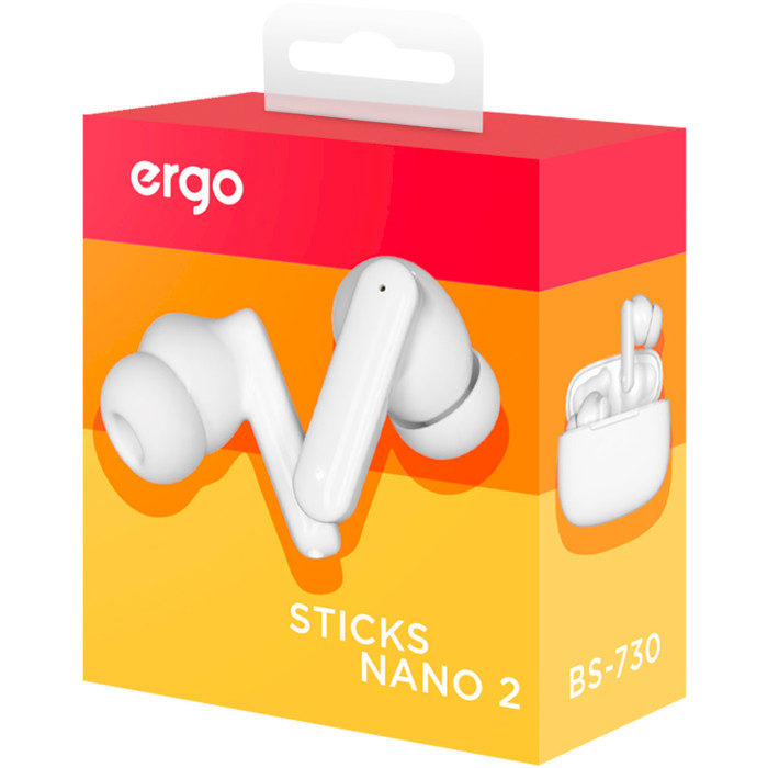 Наушники ERGO BS-730 Sticks Nano 2 White