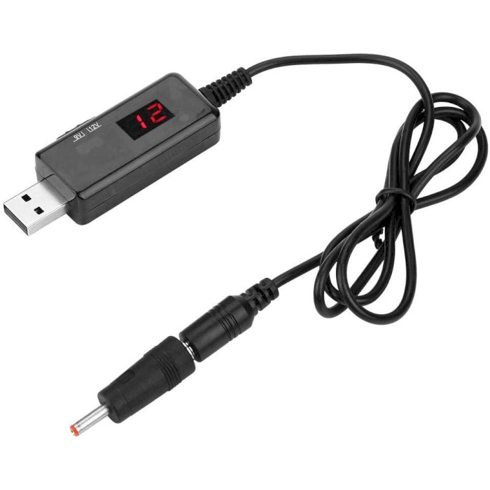 Кабель питания USB to DC KEWEISI 5.5x2.1mm + 3.5x1.35mm 5V to 9V/12V 0.8м Black