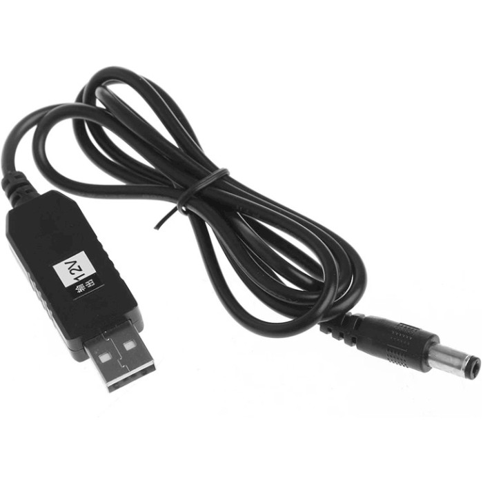 Кабель живлення USB to DC XOKO 5.5x2.1mm 5V to 12V 0.95м Black (XK-DC512)