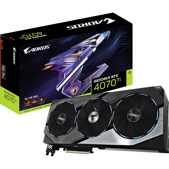 Відеокарта AORUS GeForce RTX 4070 Ti Elite 12G (GV-N407TAORUS E-12GD)