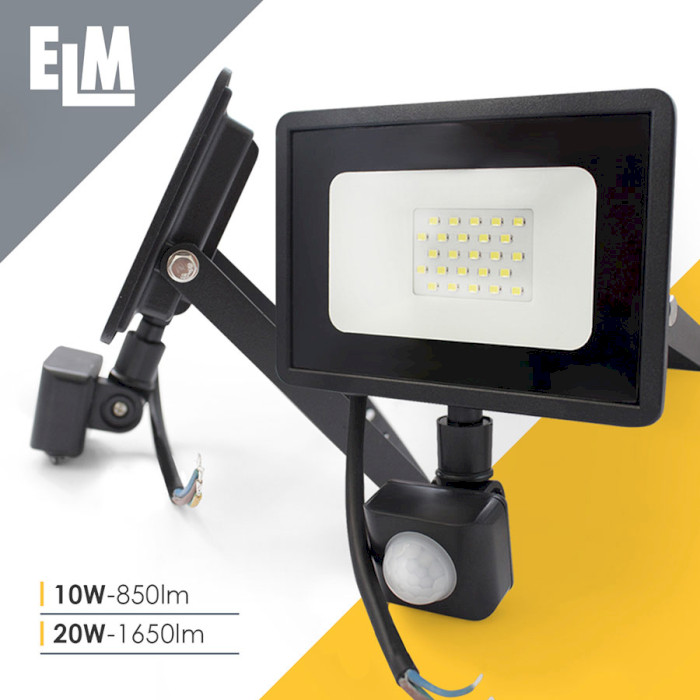 Прожектор LED з датчиком руху ELM Matrix S-10-41 10W 6500K (26-0034)