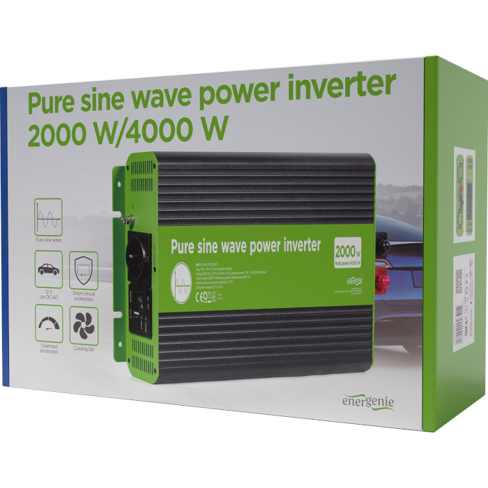 Инвертор напряжения ENERGENIE EG-PWC-PS2000-01 12V/220V 2000W