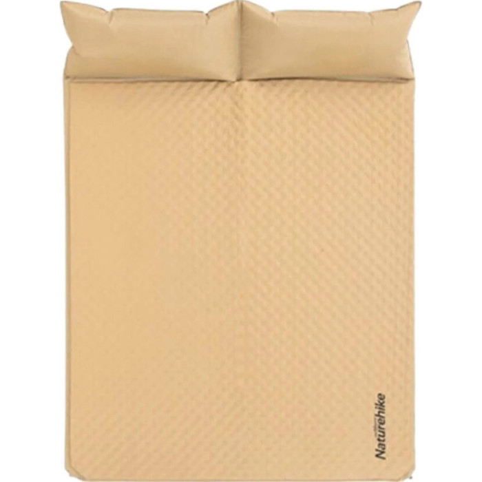 Самонадувной 2-местный коврик с подушкой NATUREHIKE Double Outdoor Self-Inflating Sleeping Mat Beige (NH18Q010-D)